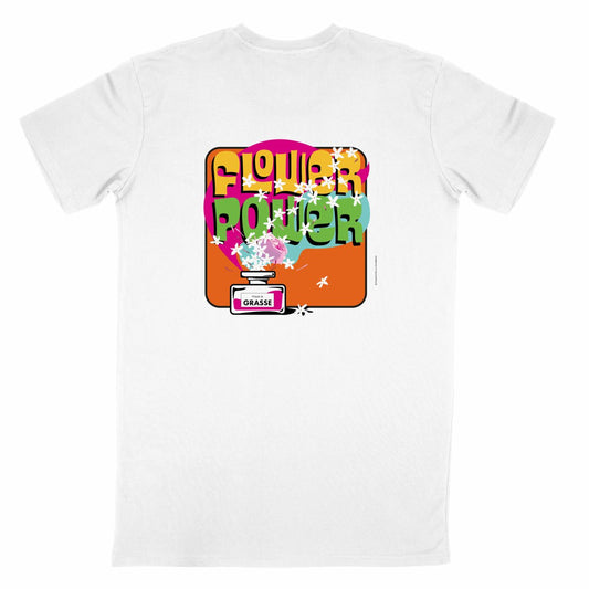 T-shirt Unisexe Classique Flower power R/V - dos_blanc