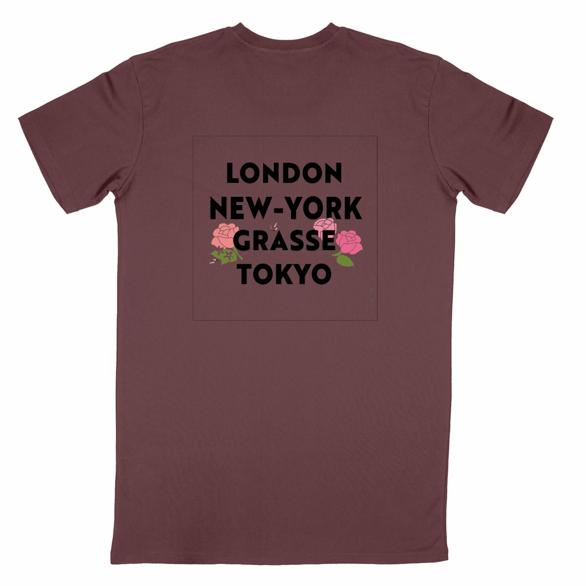 T-shirt Unisexe Classique London Grasse fleuri R/V - dos_bordeaux