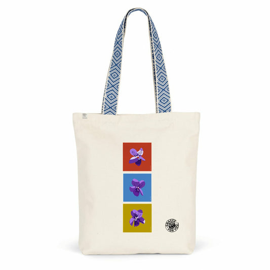 Tote bag tribal Les 3 violettes de Grasse - face_0
