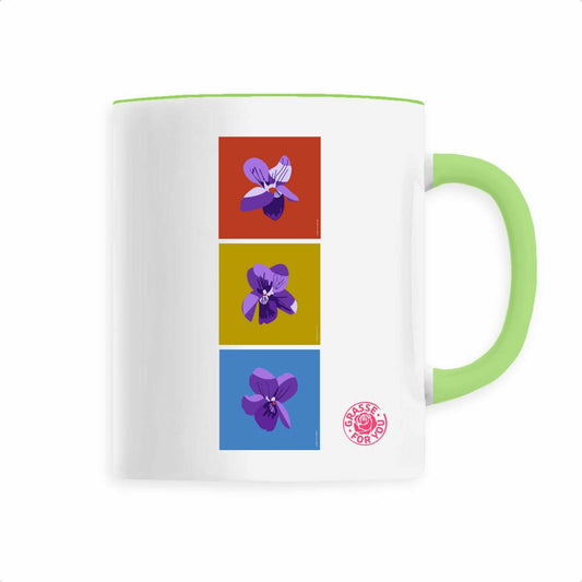 Mug bicolor Les 3 violettes de Grasse - face_0