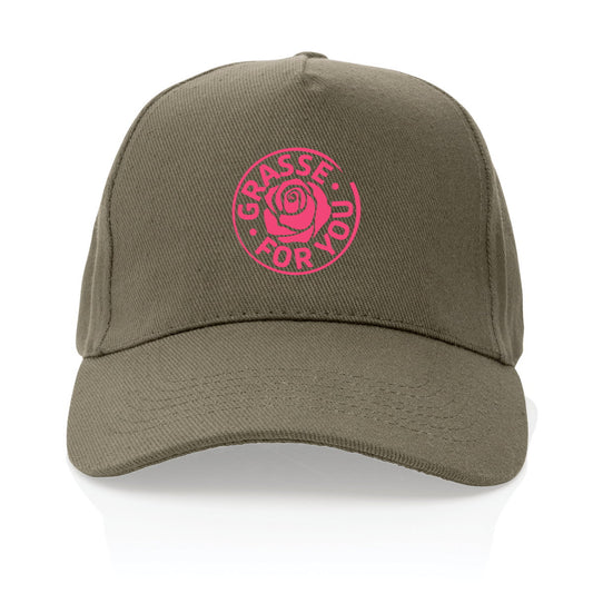 Casquette 100% recyclée Grasse for you rose - face_1
