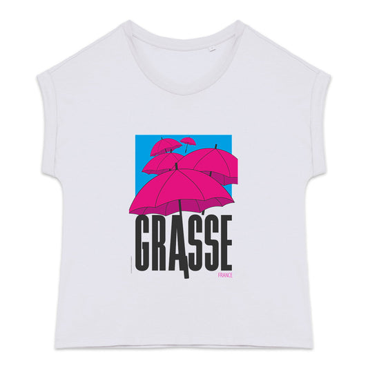 T-shirt femme manches à revers Grasse Parapluies - face_1