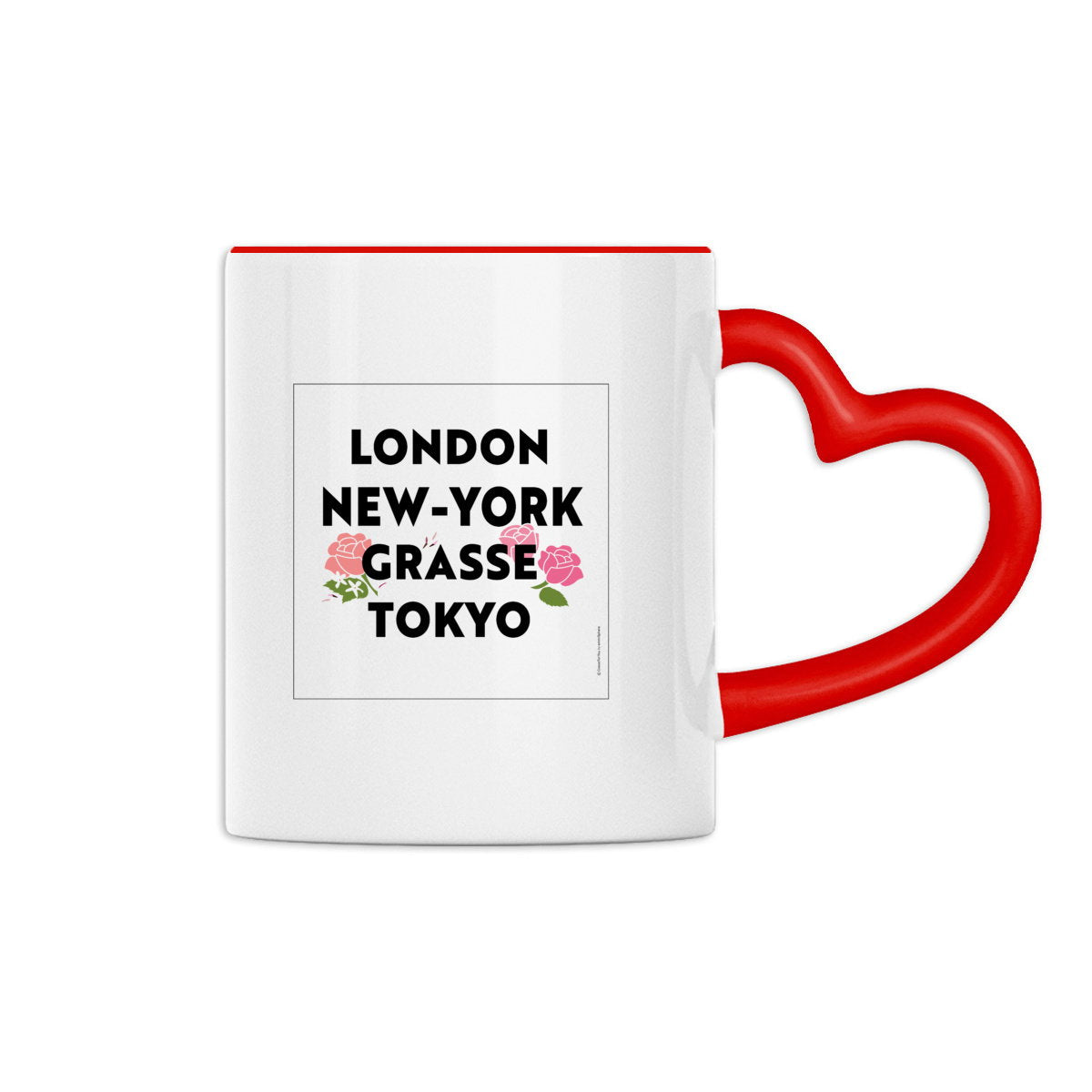 Mug à anse en forme de coeur London Grasse fleuri - face_1