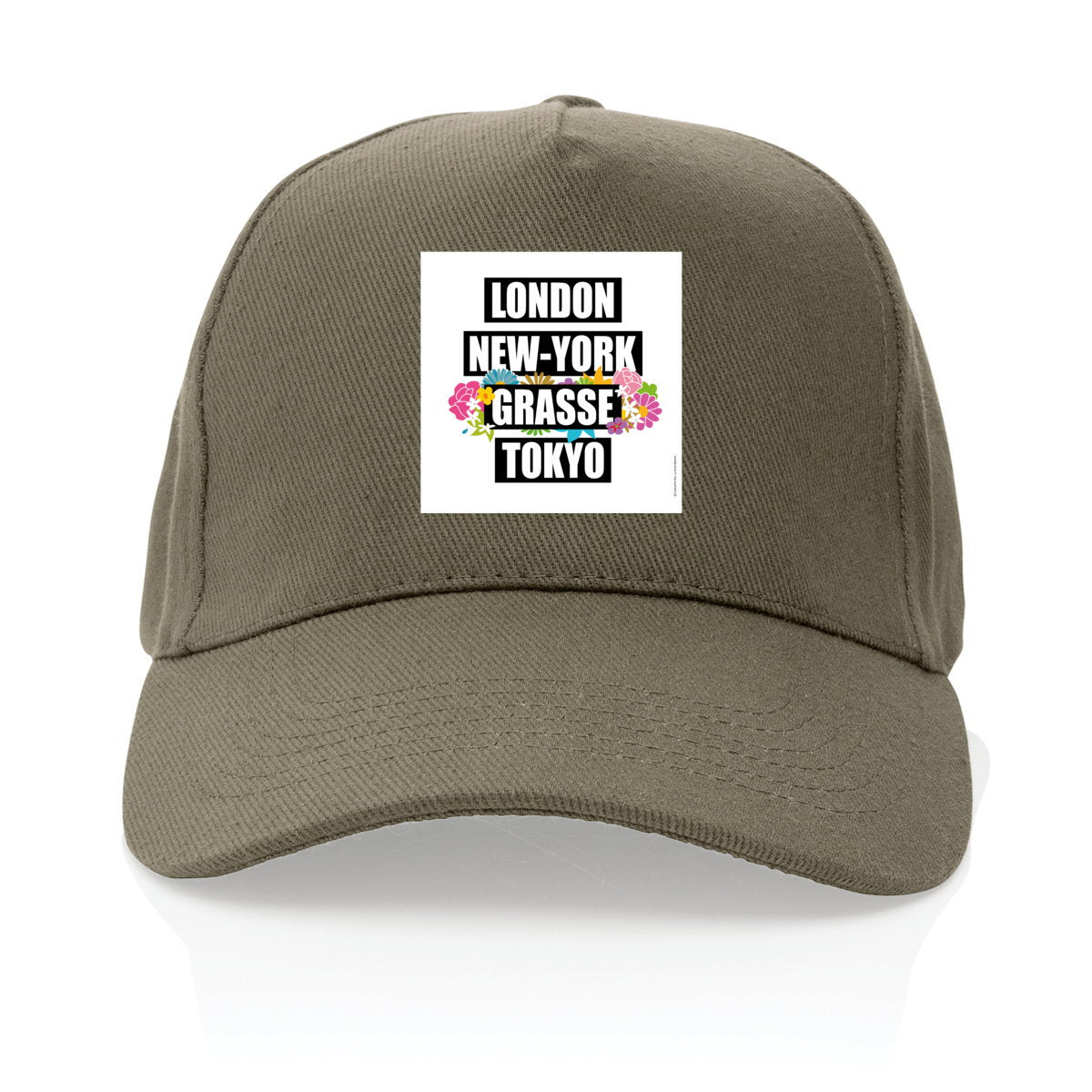 Casquette 100% recyclée London NY Grasse fleuri 2 - face_2
