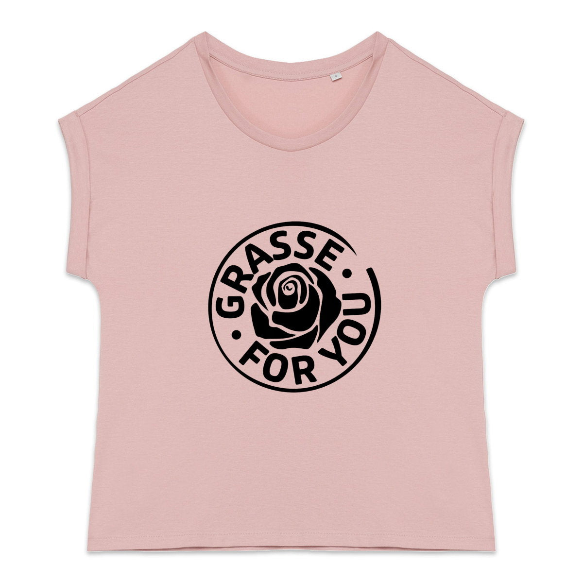 T-shirt femme manches à revers Grasse for you black - face_2