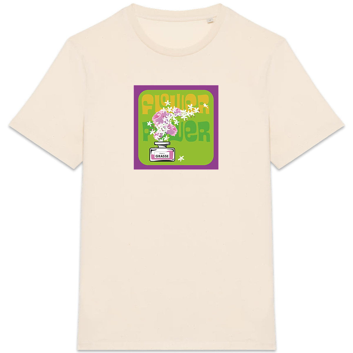 T-shirt Unisexe épais Flower power mauve - face_6