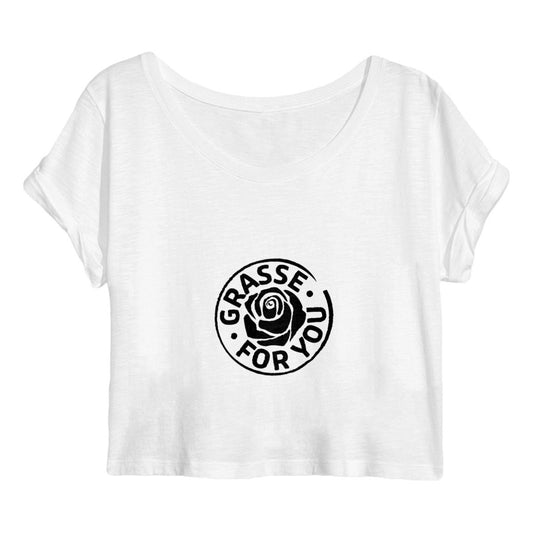 Crop top Femme Grasse for you black - face_blanc