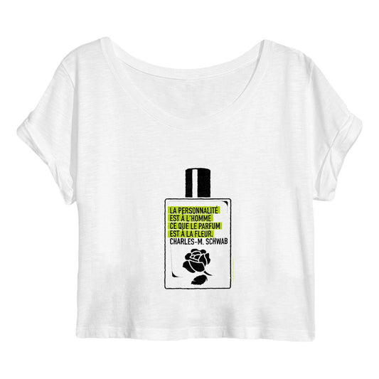 Crop top Femme Flacon citation - face_blanc