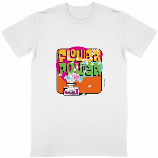 T-shirt Unisexe Classique Flower power Grasse - face_blanc