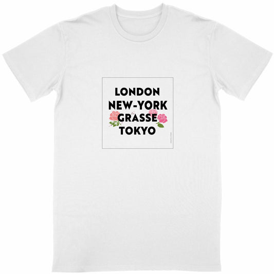 T-shirt Unisexe Classique London Grasse fleuri - face_blanc