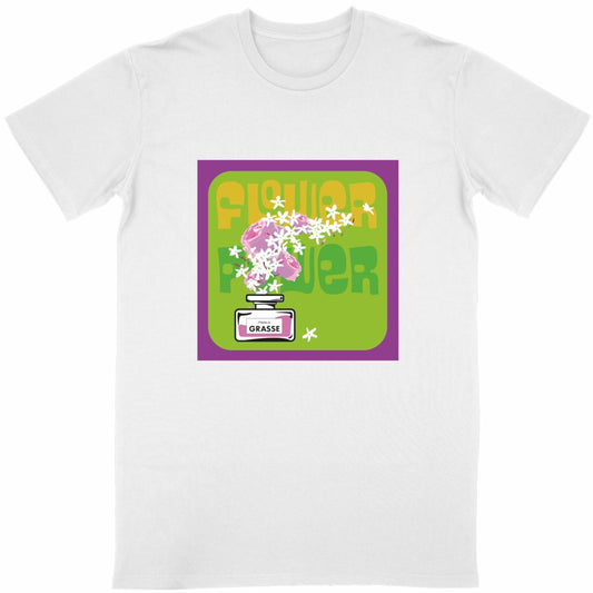 T-shirt Unisexe Classique Flower power mauve - face_blanc