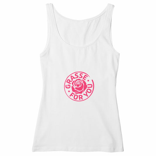 Débardeur Femme Cintré Grasse for You rose - face_blanc