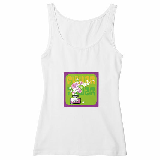 Débardeur Femme Cintré flower power purple - face_blanc