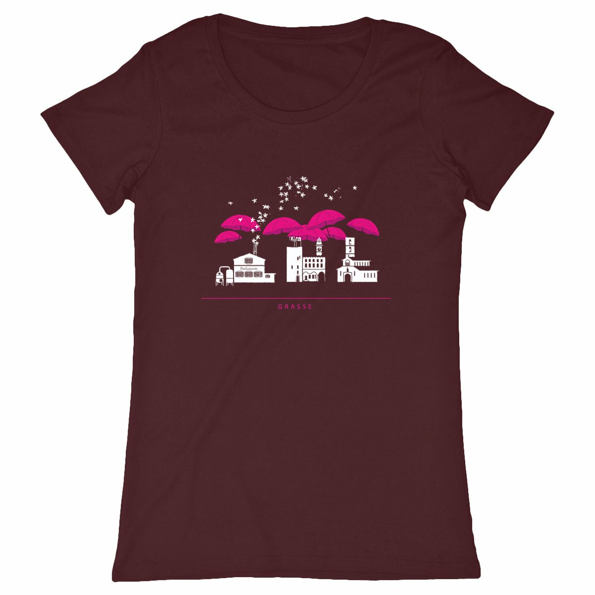 T-shirt Femme Classique Grasse liner - face_bordeaux