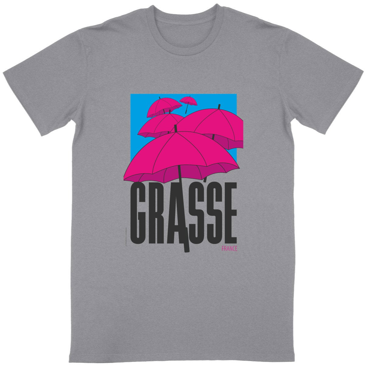 T-shirt Unisexe Classique Grasse Parapluies - face_gris