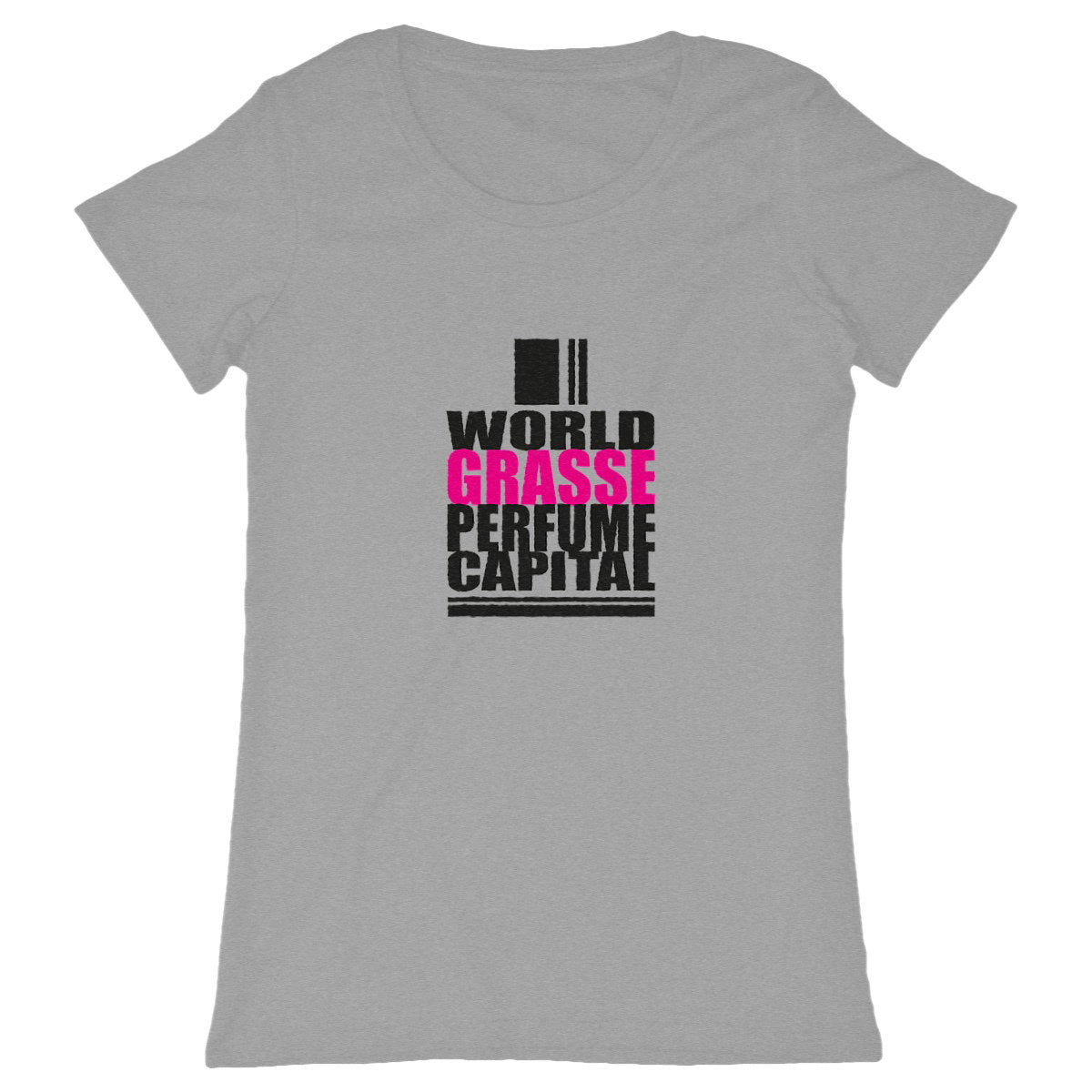 T-shirt Femme Classique World Grasse perfume - face_gris