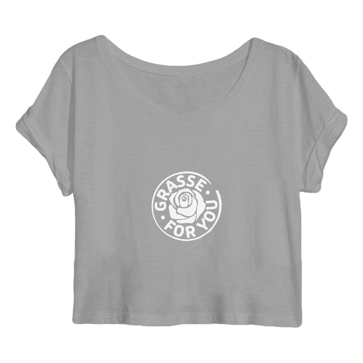 Crop top Femme Grasse for you white - face_gris