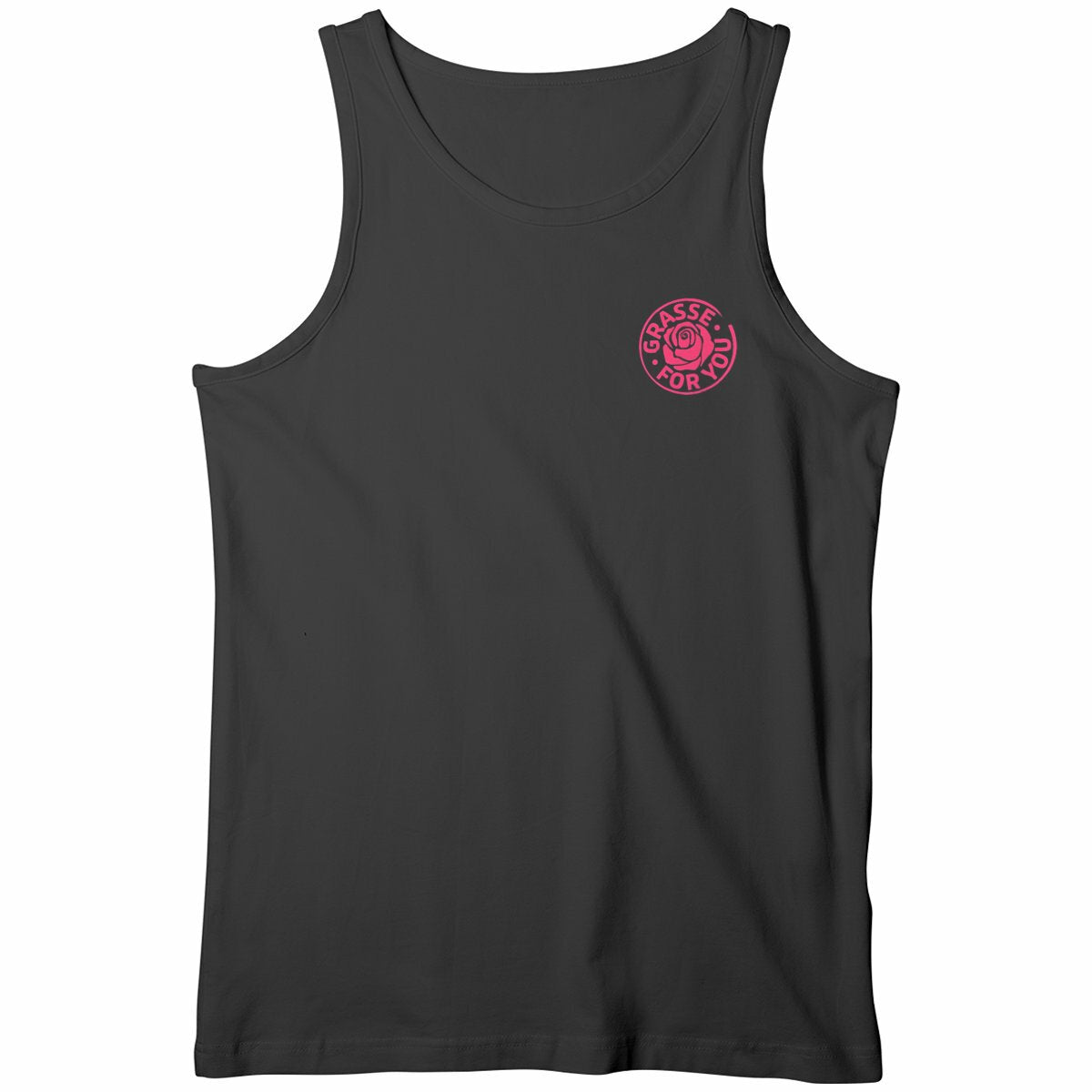 Débardeur Homme Grasse for you rose - face_noir