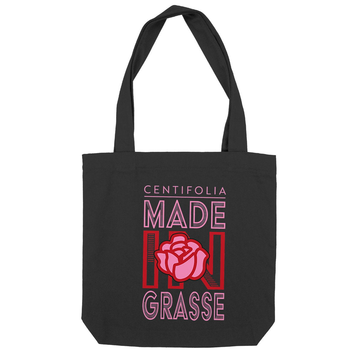 Totebag Centifolia Grasse - face_noir