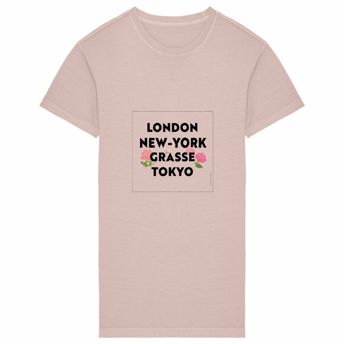 Robe T-shirt Vintage Femme London Grasse fleuri - face_petalrose