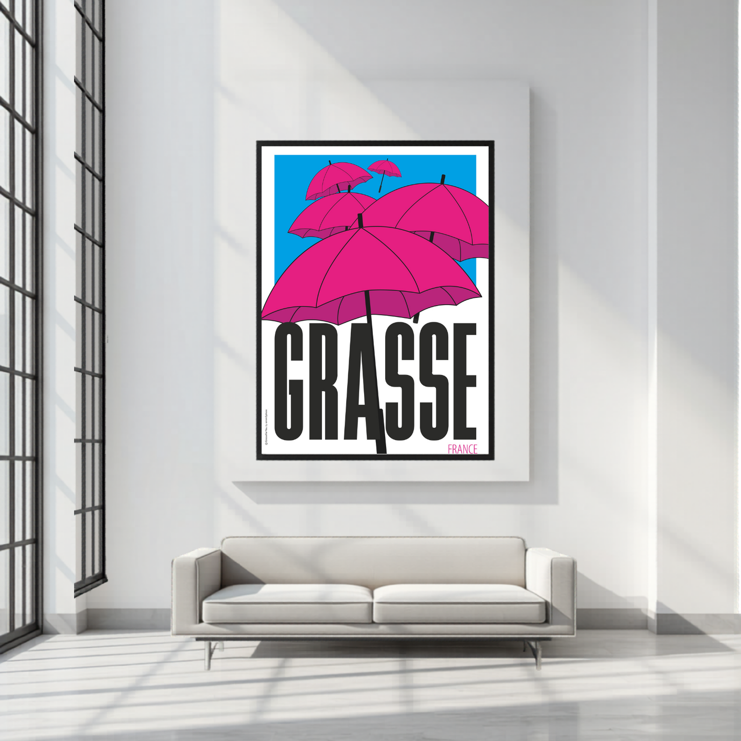 Affiche Grasse Parapluies