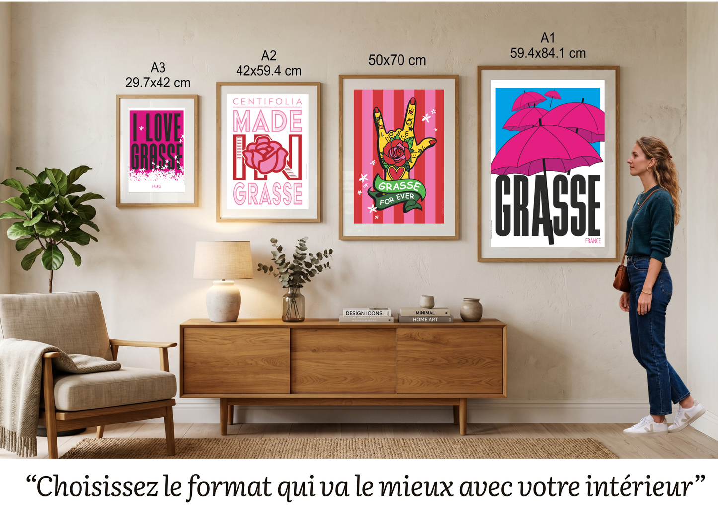 Affiche Grasse Parapluies