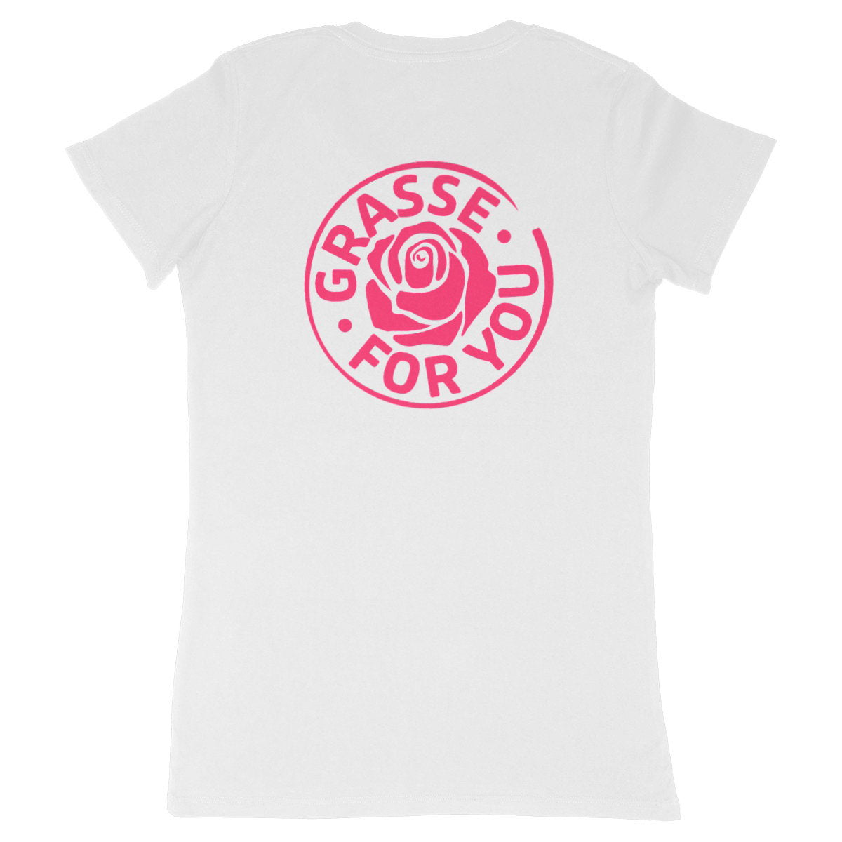 T-shirt Femme Classique Grasse for you R/V rose - dos_blanc