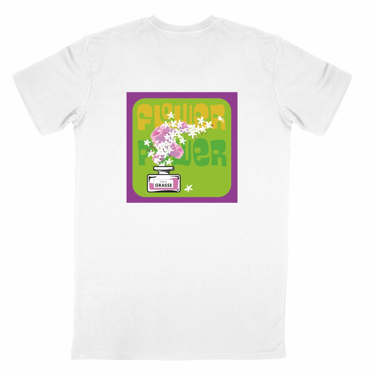 T-shirt Unisexe Classique Flower power mauve R/V - dos_blanc