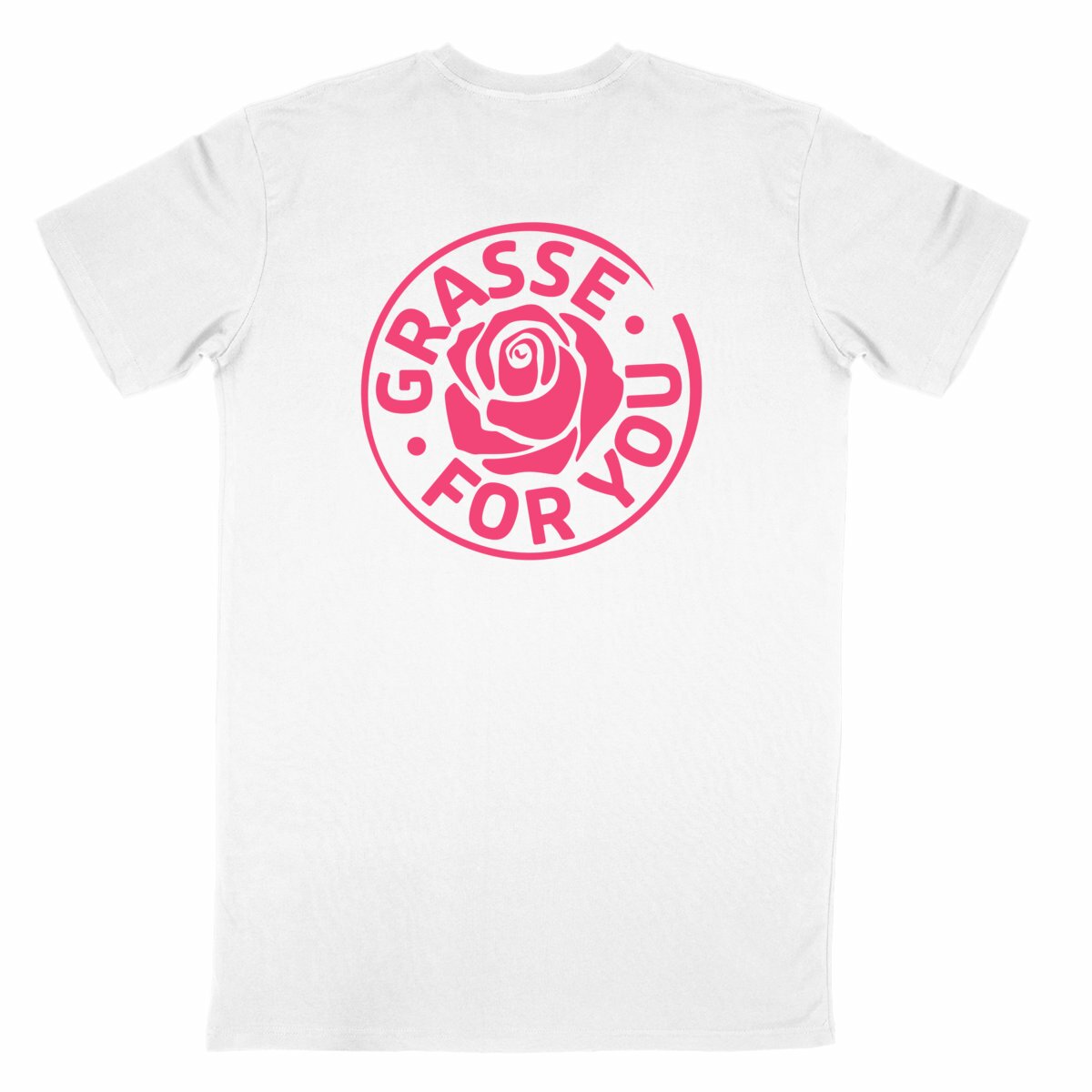 T-shirt Unisexe Classique Grasse for you rose R/V - dos_blanc