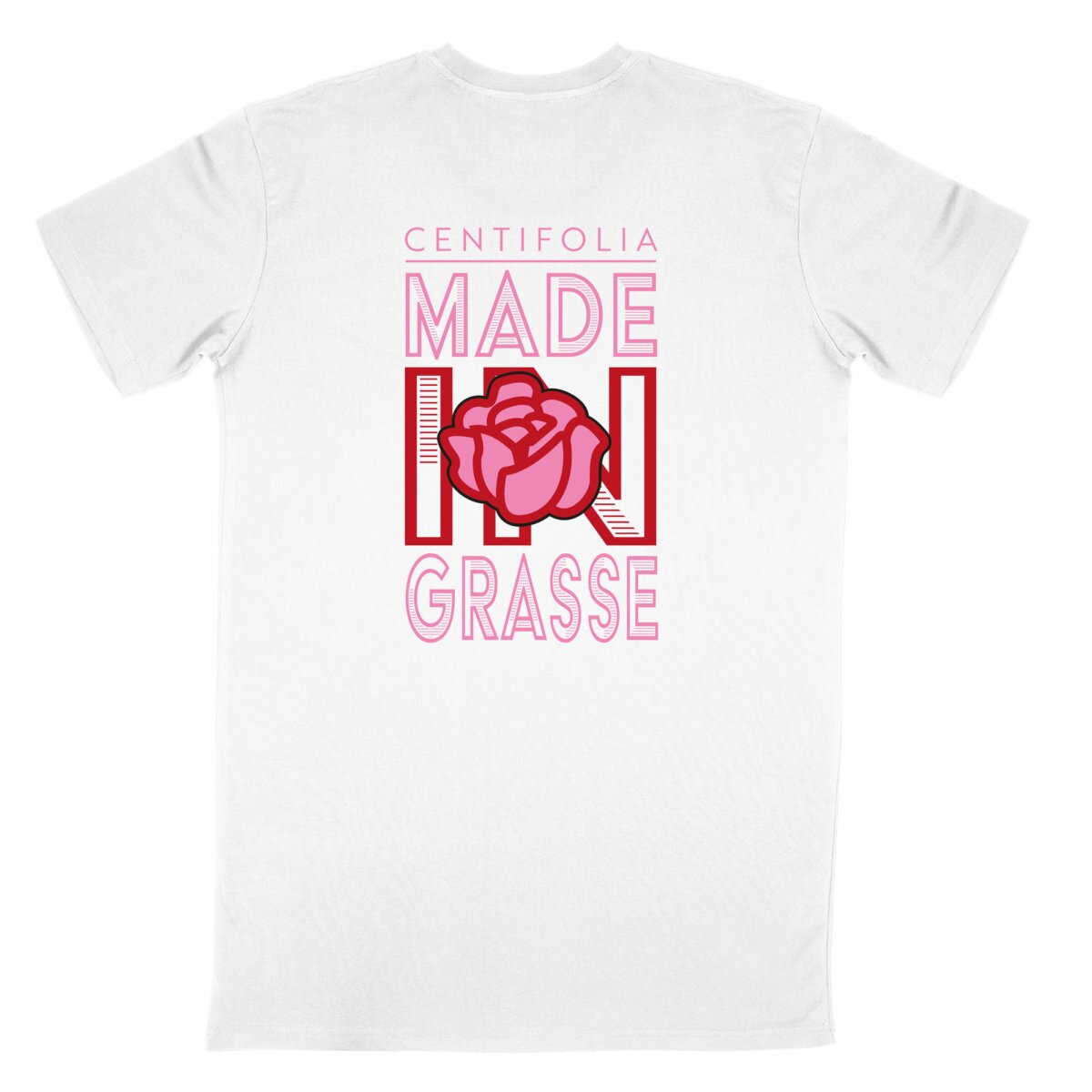 T-shirt Unisexe Classique Centifolia Made in Grasse R/V - dos_blanc