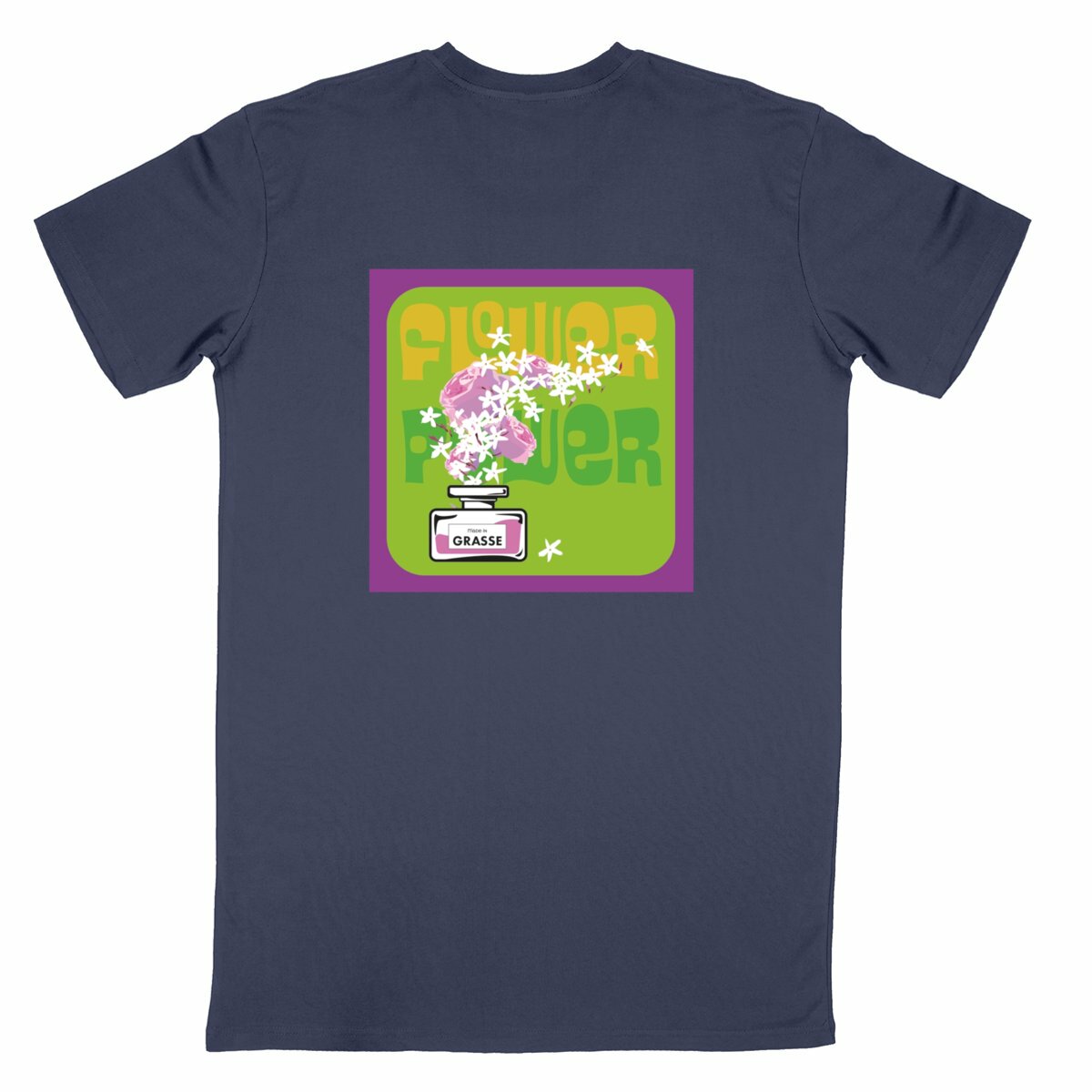 T-shirt Unisexe Classique Flower power mauve R/V - dos_bleumarine