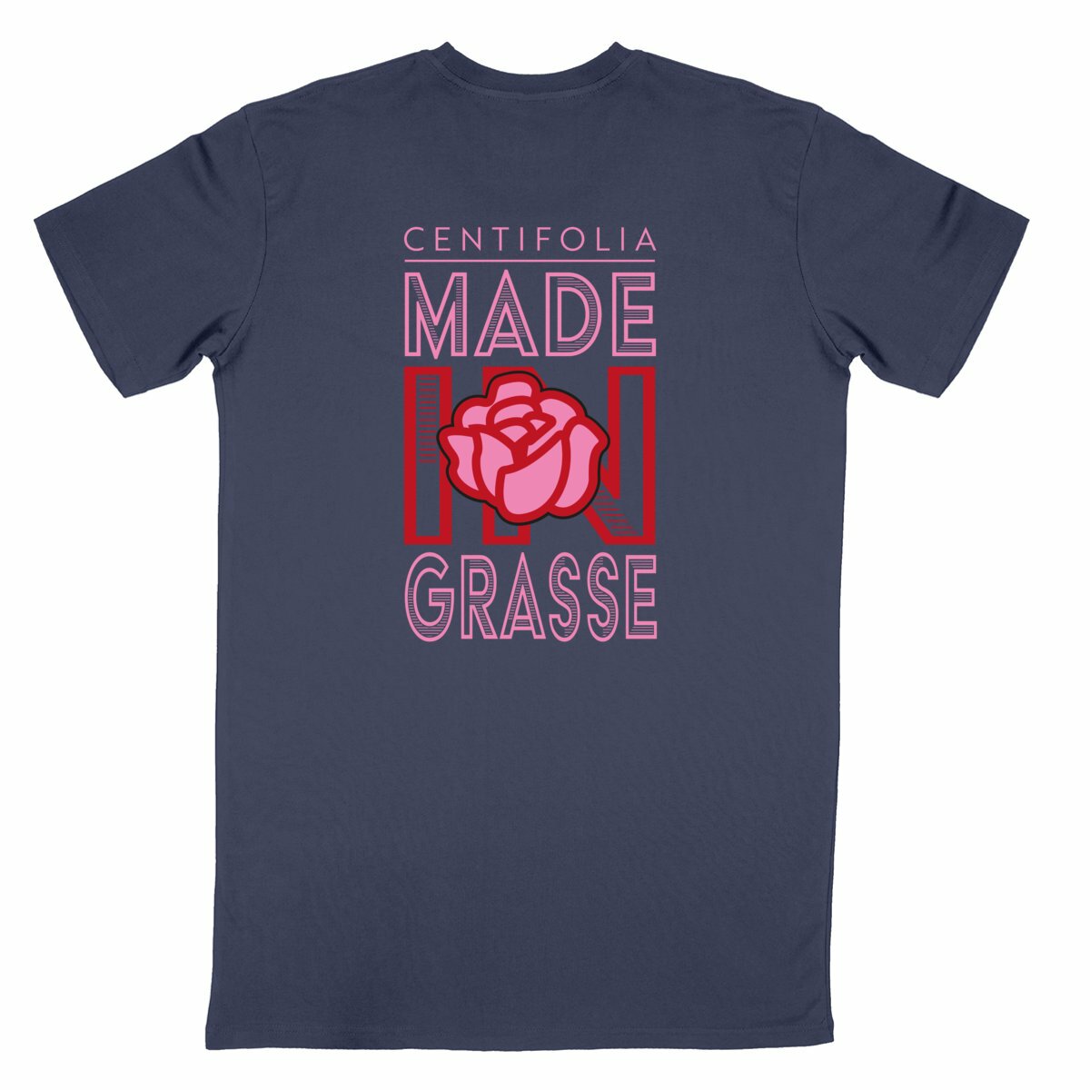 T-shirt Unisexe Classique Centifolia Made in Grasse R/V - dos_bleumarine