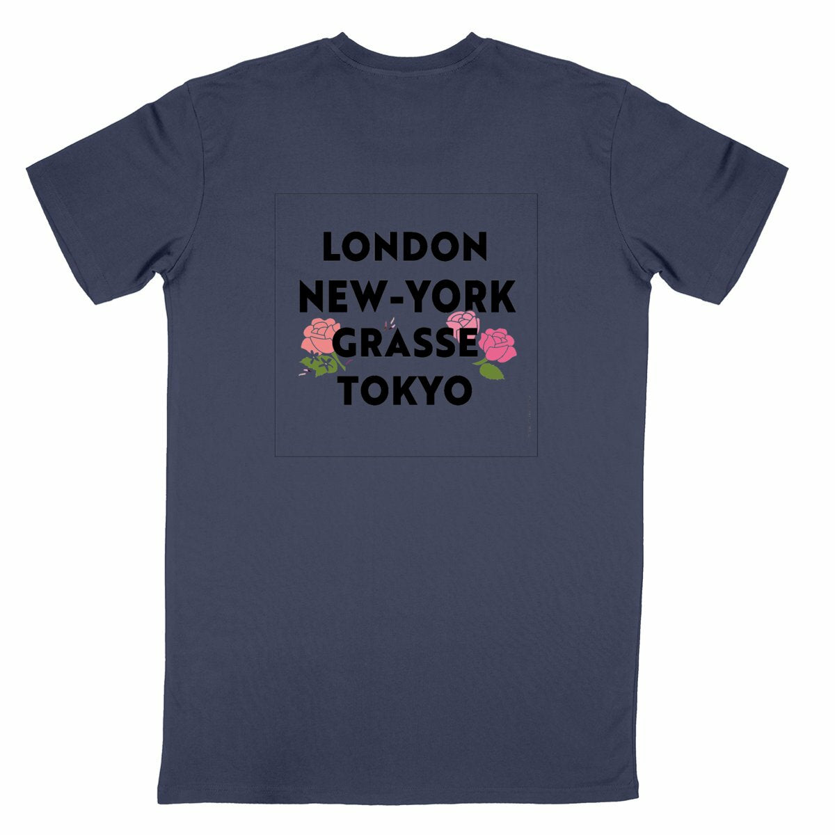 T-shirt Unisexe Classique London Grasse fleuri R/V - dos_bleumarine