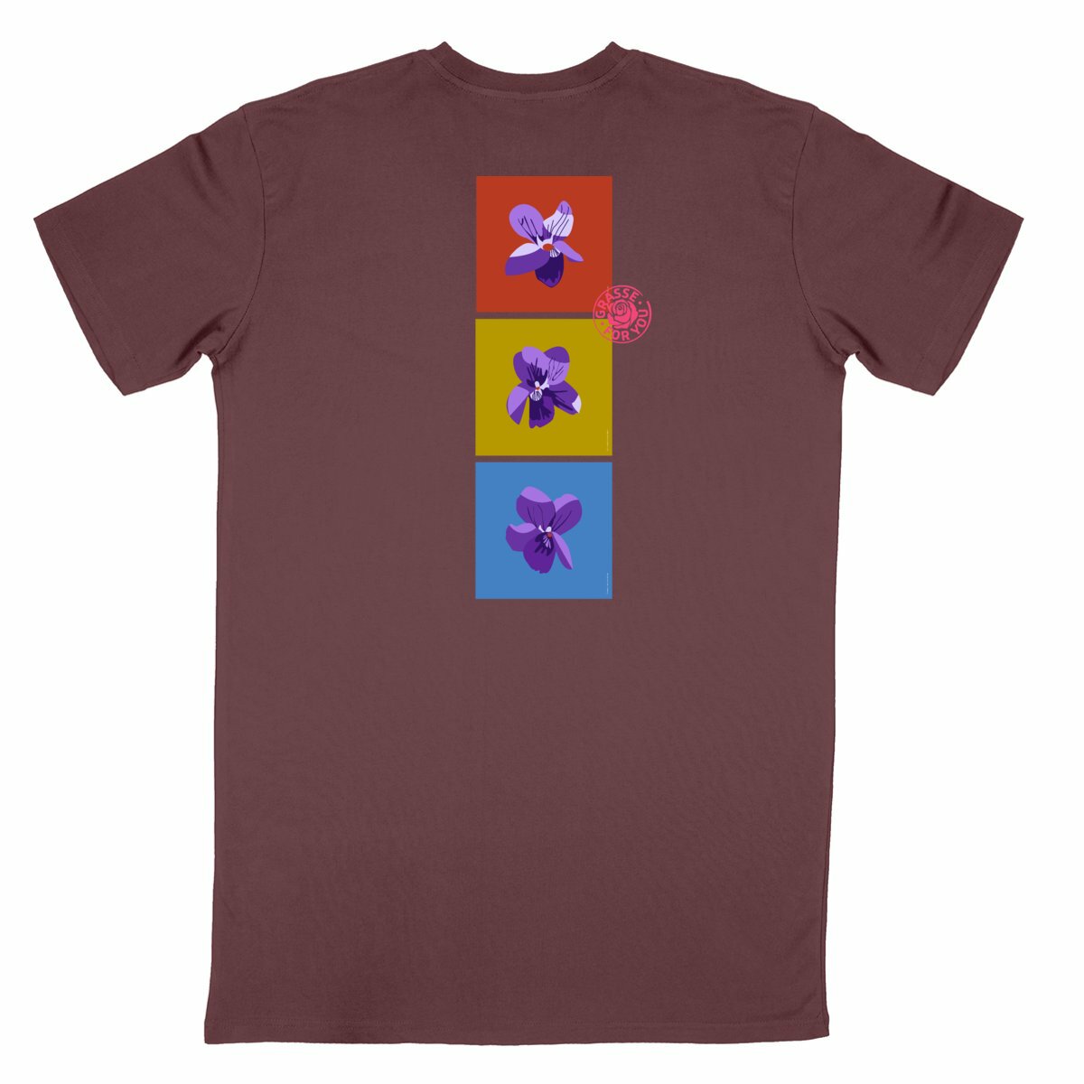 T-shirt Unisexe Classique les 3 violettes de Grasse R/V - dos_bordeaux