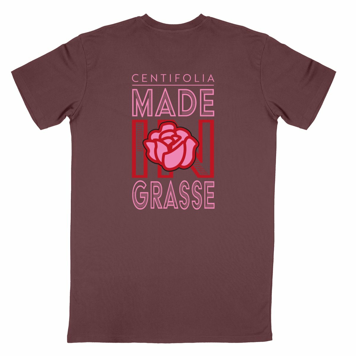 T-shirt Unisexe Classique Centifolia Made in Grasse R/V - dos_bordeaux
