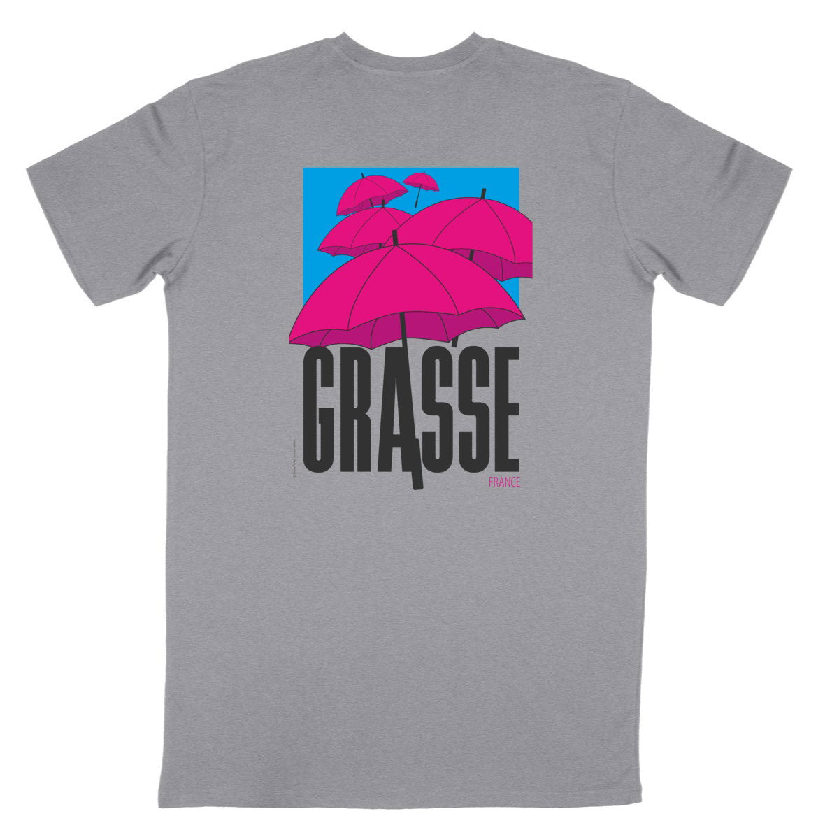 T-shirt Unisexe Classique Grasse Parapluies R/V - dos_gris