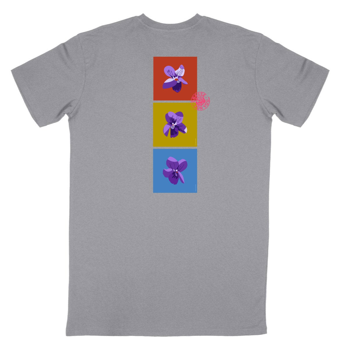 T-shirt Unisexe Classique les 3 violettes de Grasse R/V - dos_gris