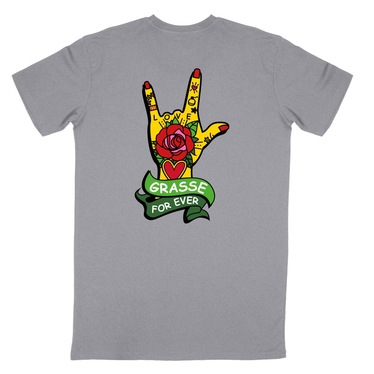 T-shirt Unisexe Classique Main Grasse for ever R/V - dos_gris