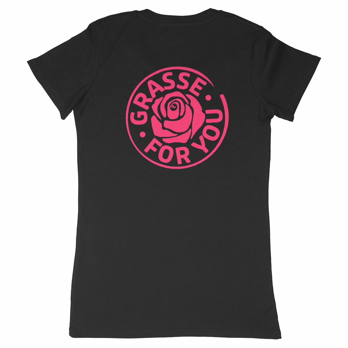 T-shirt Femme Classique Grasse for you R/V rose - dos_noir