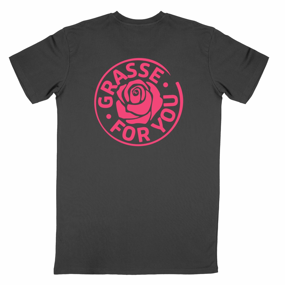 T-shirt Unisexe Classique Grasse for you rose R/V - dos_noir
