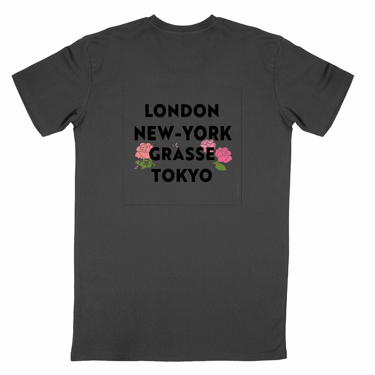 T-shirt Unisexe Classique London Grasse fleuri R/V - dos_noir