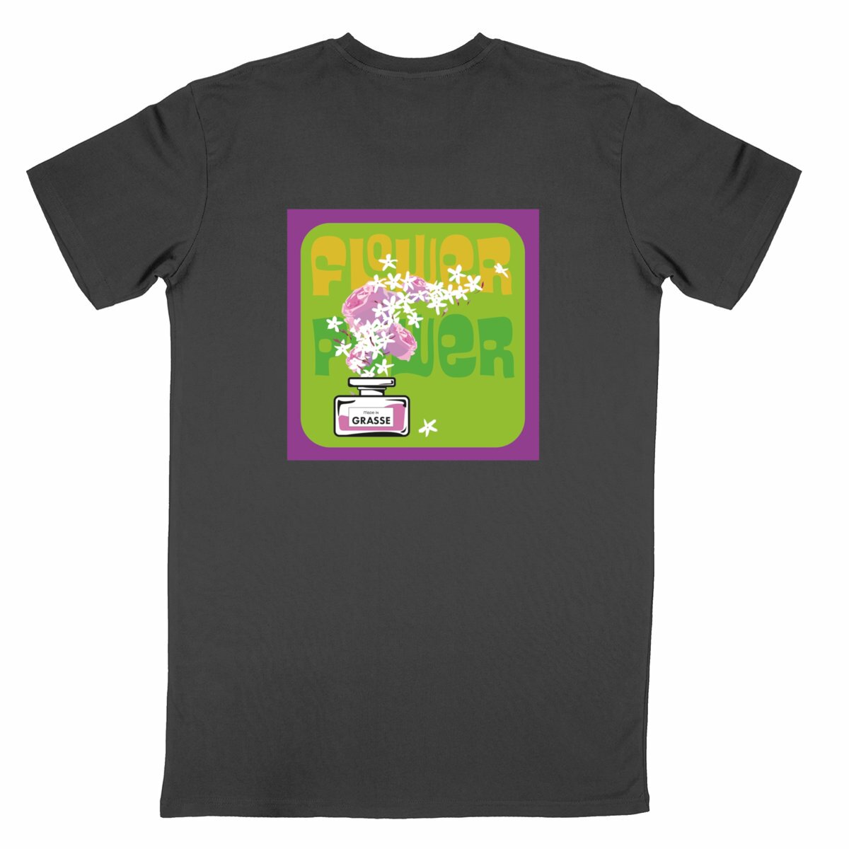 T-shirt Unisexe Classique Flower power mauve R/V - dos_noir