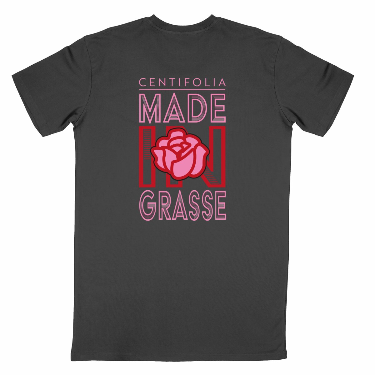 T-shirt Unisexe Classique Centifolia Made in Grasse R/V - dos_noir