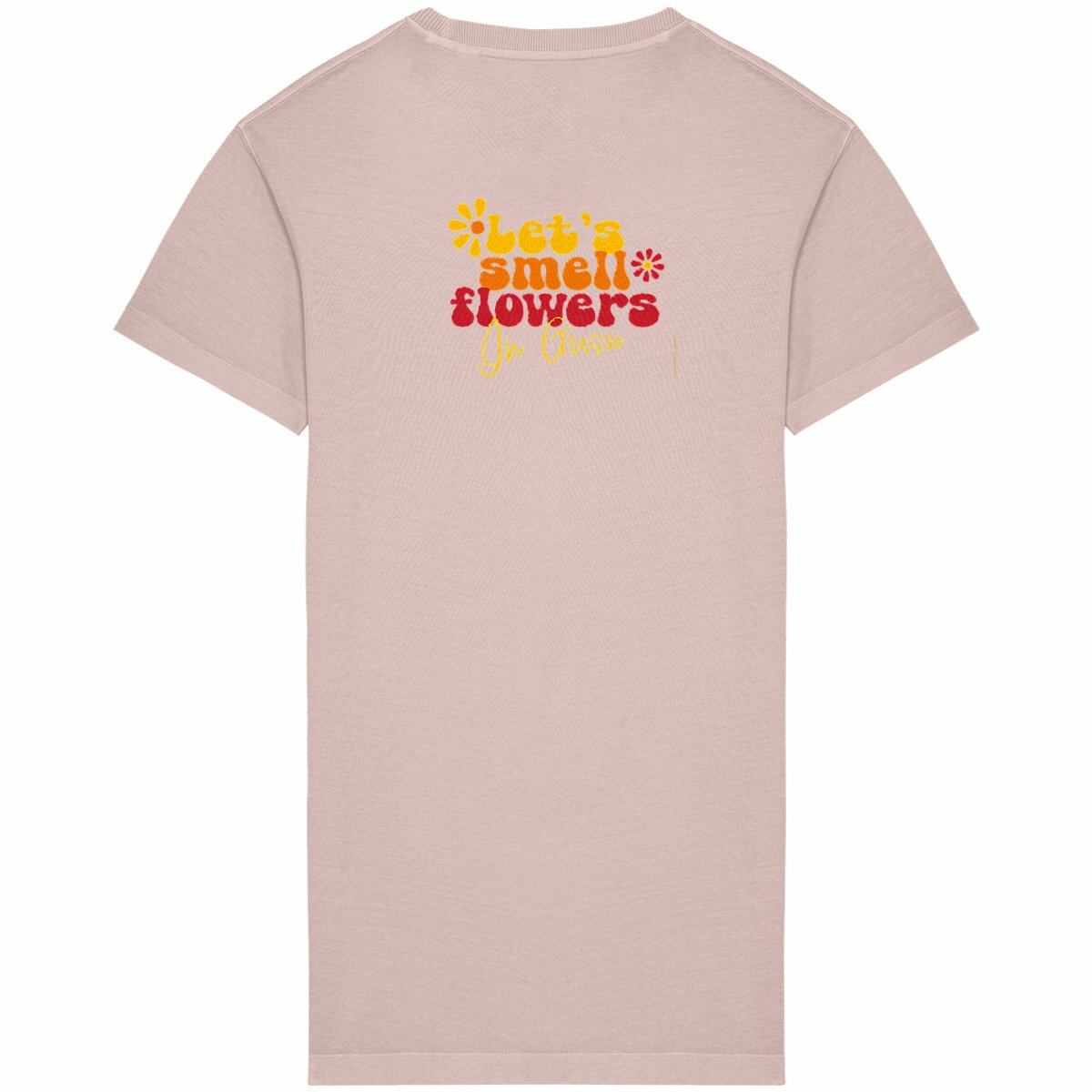 Robe T-shirt Vintage Femme let's smell flowers in Grasse - dos_petalrose