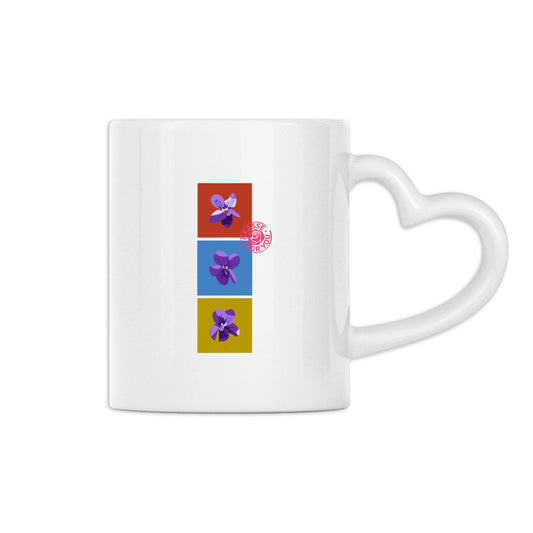Mug à anse en forme de coeur les 3 violettes de Grasse - face_0