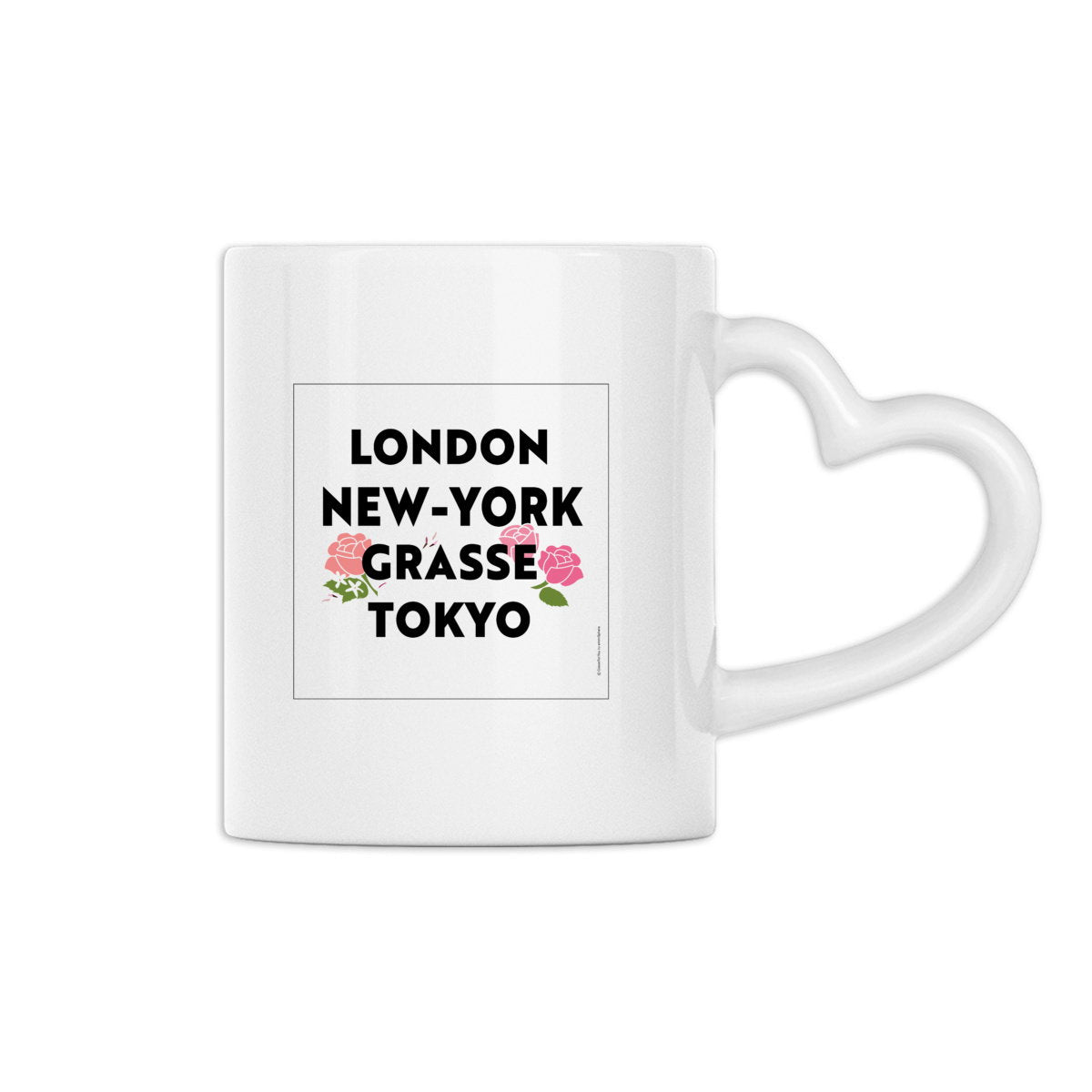Mug à anse en forme de coeur London Grasse fleuri - face_0
