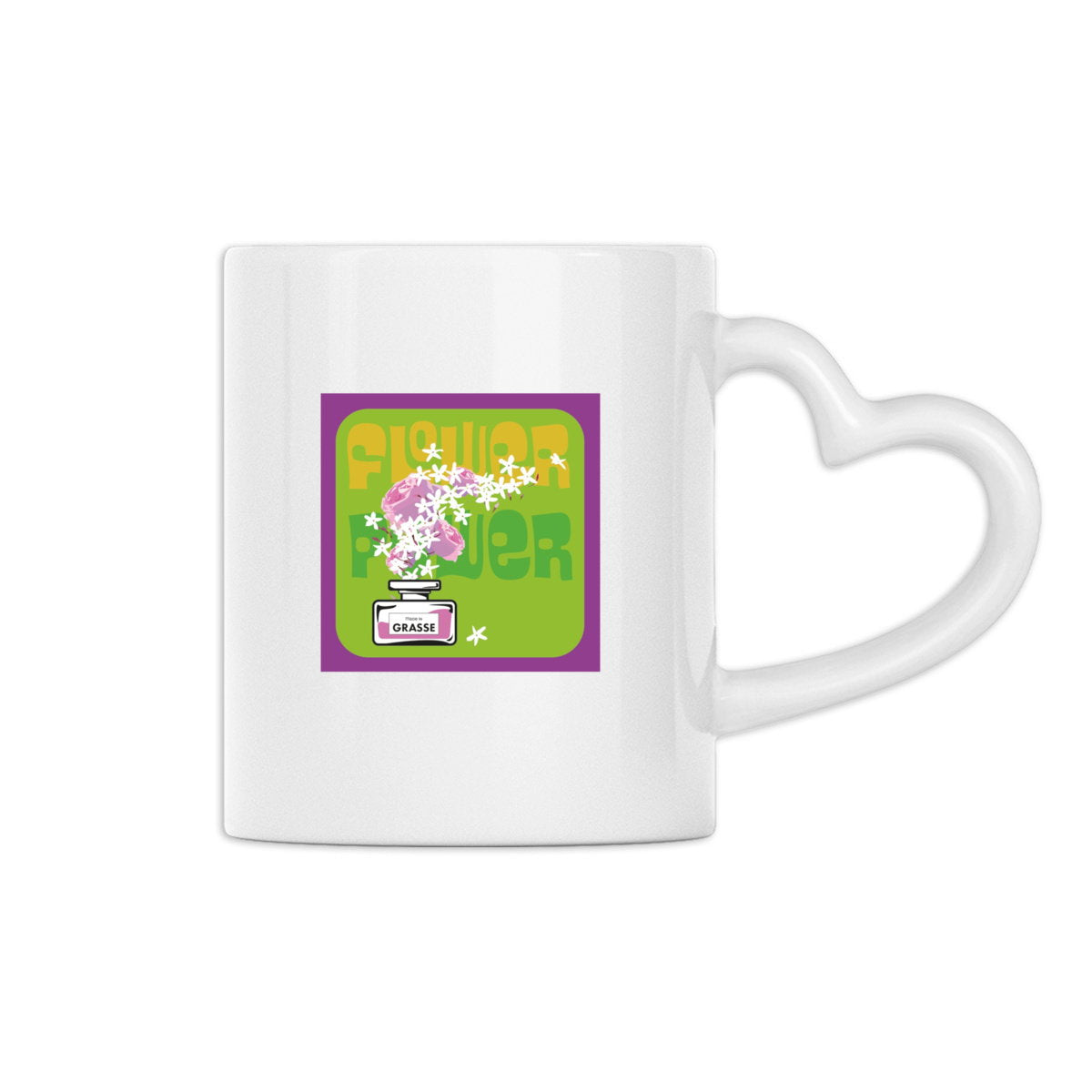 Mug à anse en forme de coeur Flower Power mauve - face_0