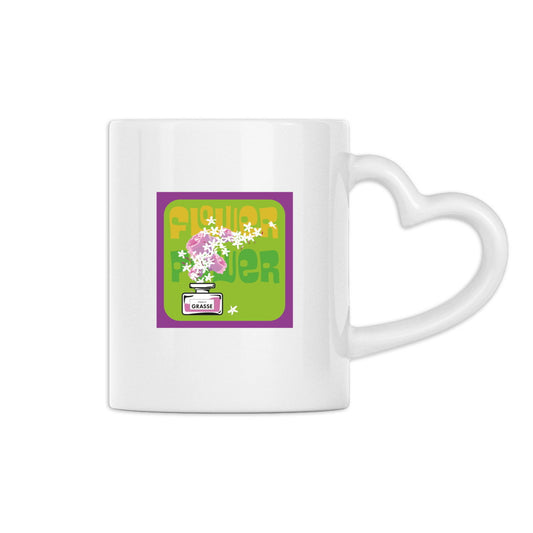 Mug à anse en forme de coeur Flower Power mauve - face_0