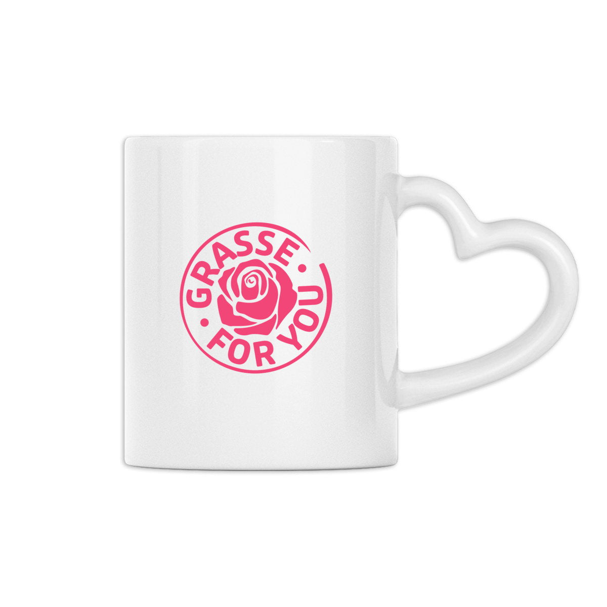 Mug à anse en forme de coeur Grasse for you rose - face_0