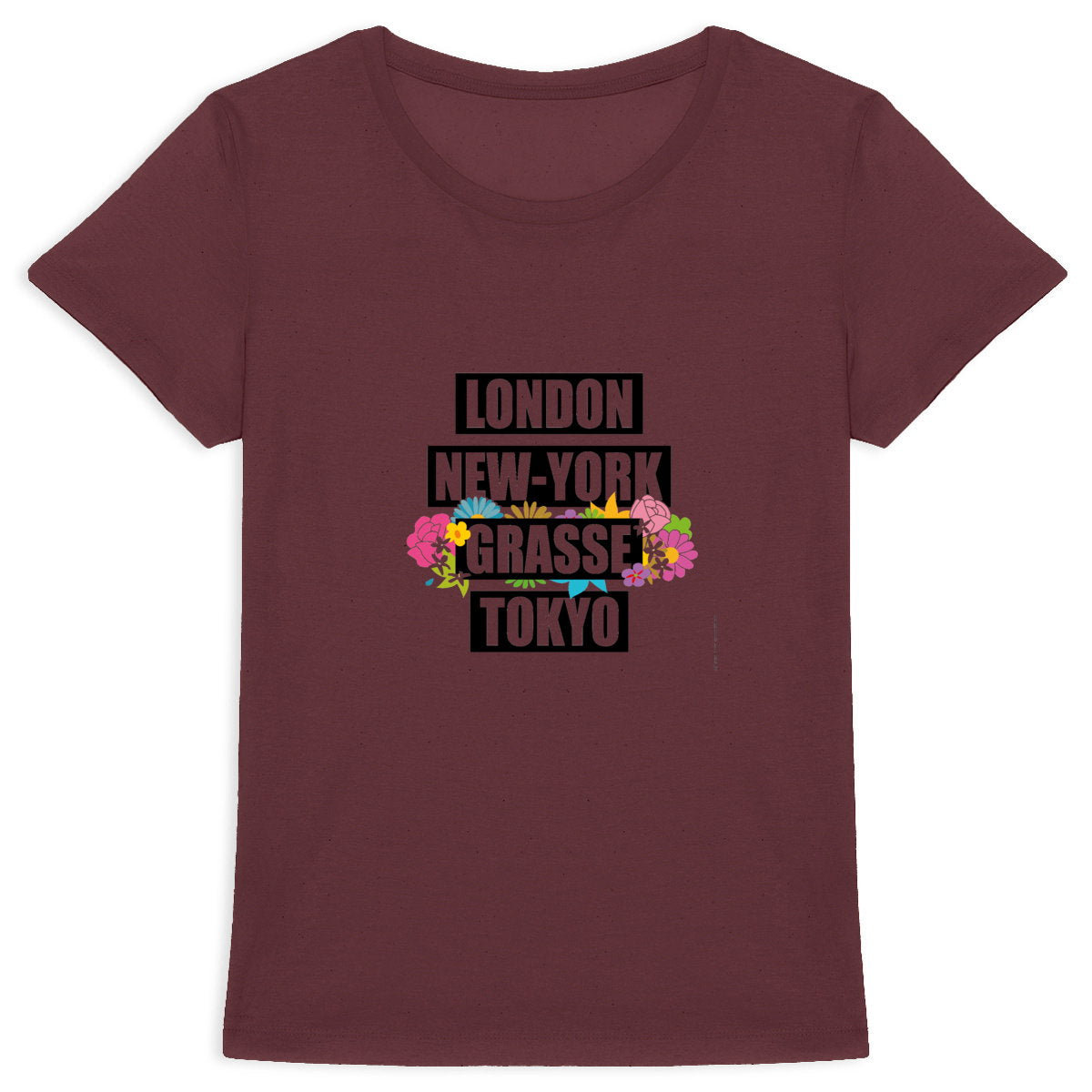 T-shirt Femme Epais London NY Grasse fleuri - face_0